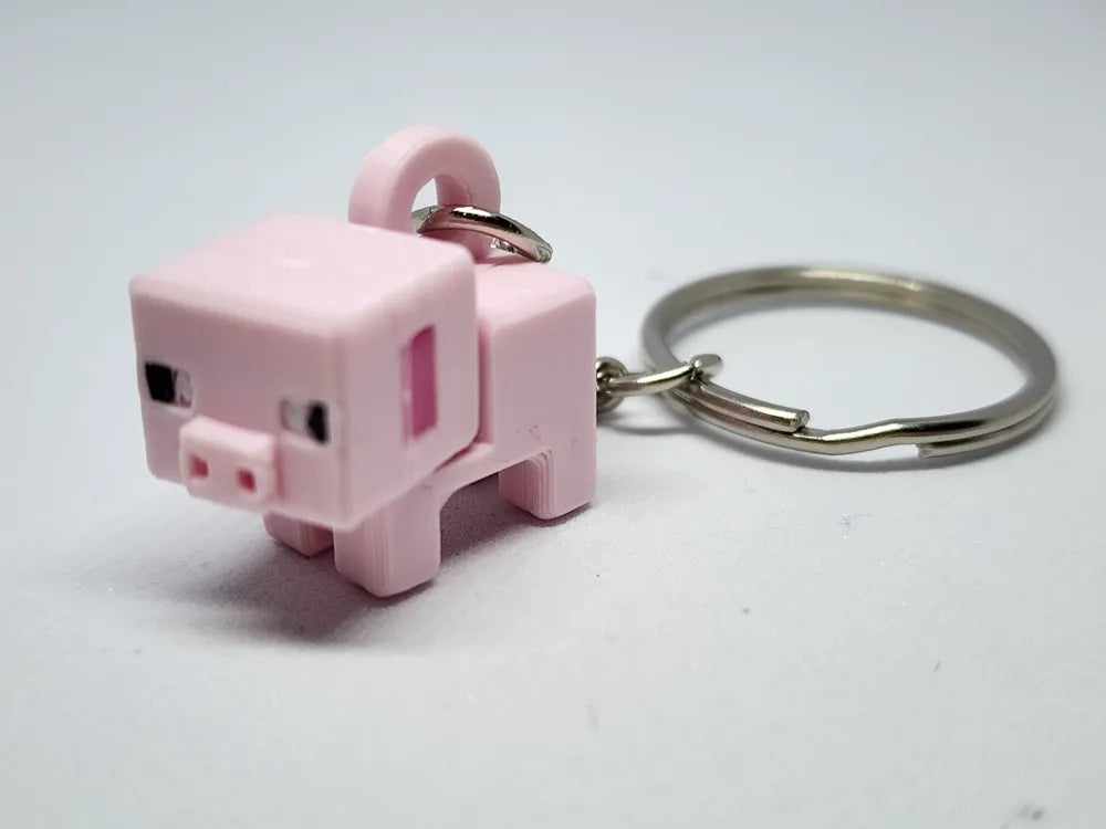 Kit Llavero y/o Figurita Para Armar Chancho Minecraft