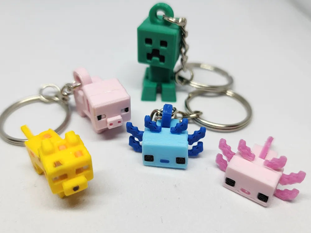 Kit Llavero y/o Figurita Para Armar Chancho Minecraft