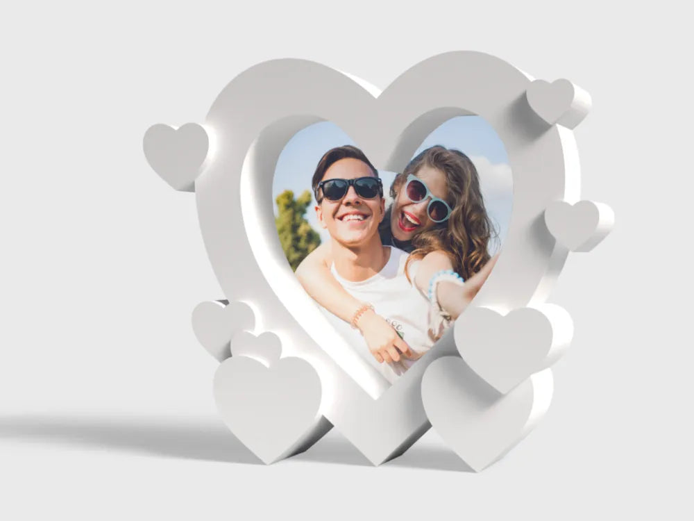 Marco De Fotos Diseño De Corazón Blanco