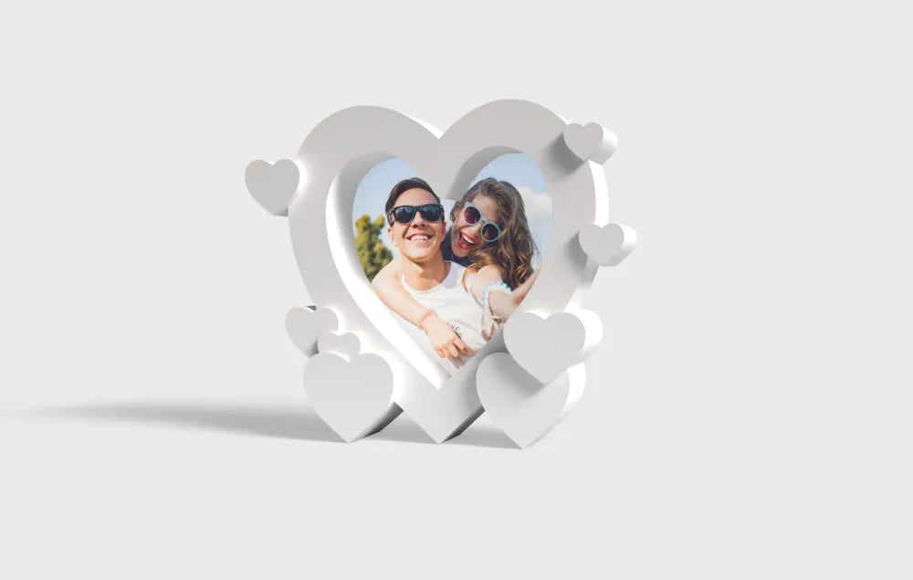 Marco De Fotos Diseño De Corazón Blanco