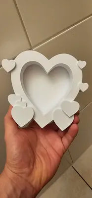 Marco De Fotos Diseño De Corazón Blanco