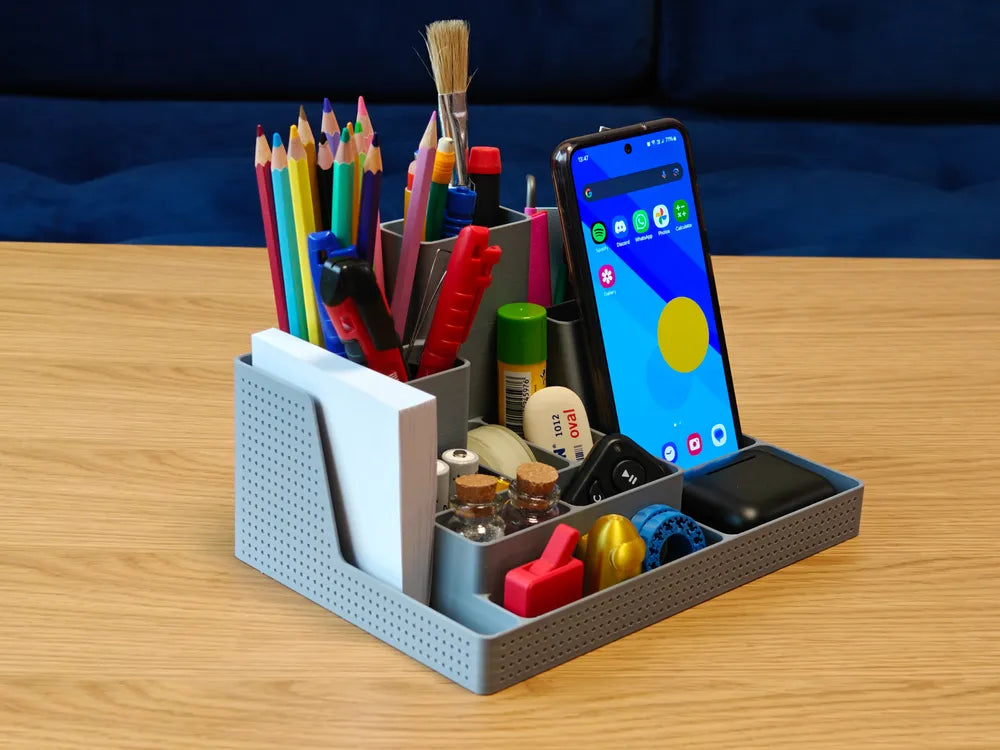 Organizador de escritorio con porta celular