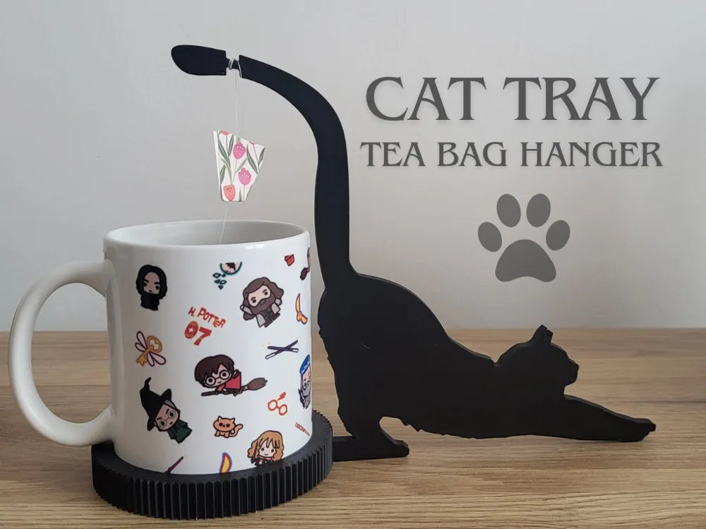 Posa Vasos Gato Con Gancho Para Bolsa De Té