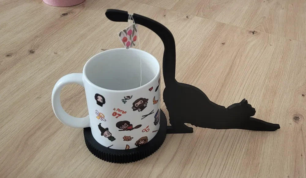 Posa Vasos Gato Con Gancho Para Bolsa De Té