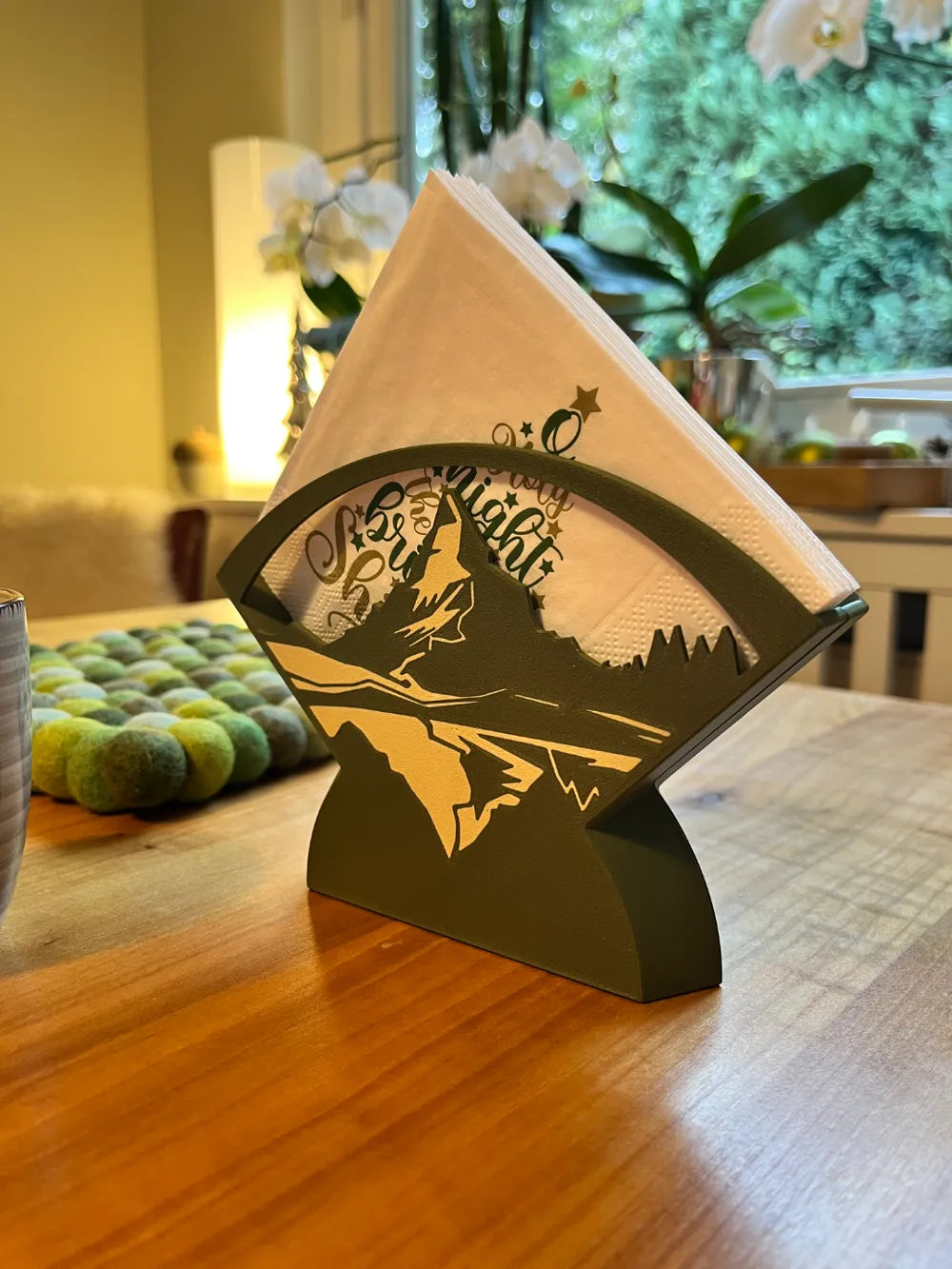 Servilletero diseño de los alpes