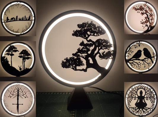 Lámpara de Anillo LED con Paneles Intercambiables