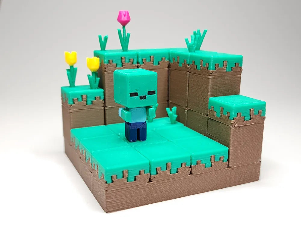 Kit Llavero y/o Mini Figurita Zombie Minecraft
